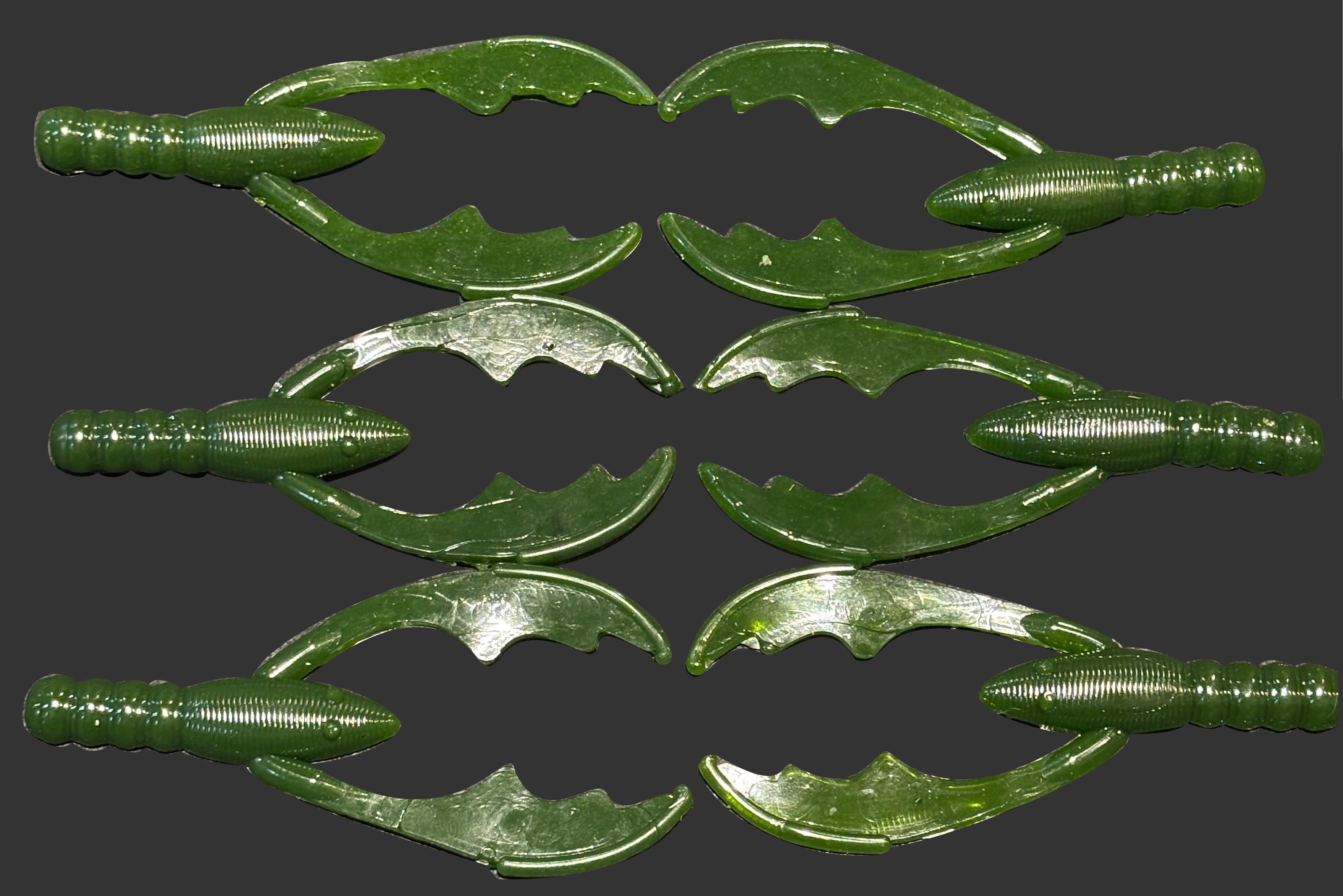 Watermelon Red & Golden Glitter Soft Plastic Crawfish (6pk)